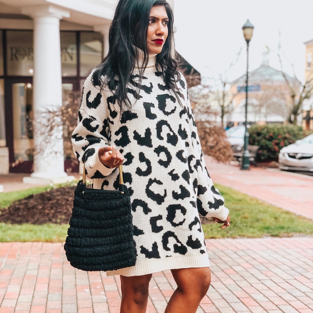 Leopard sweater dress